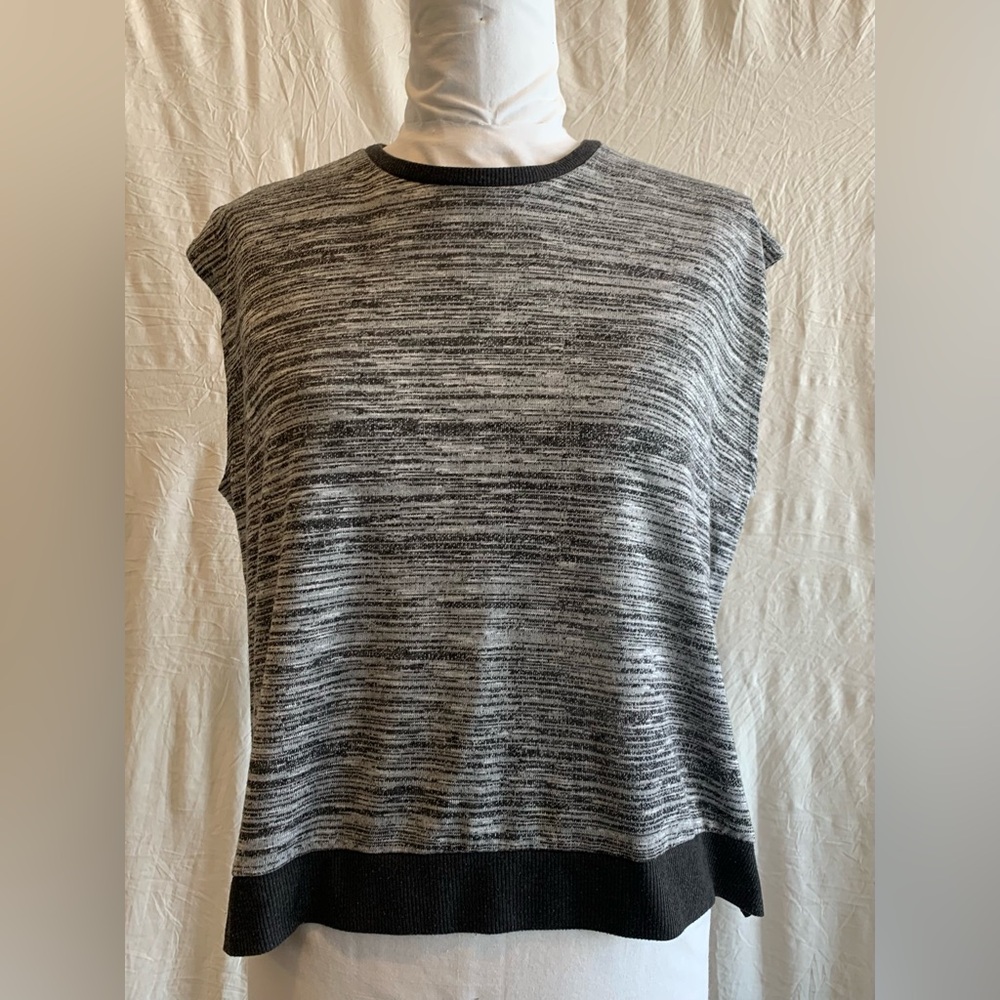 Mango Charcoal and Black Knit Top - Size XS